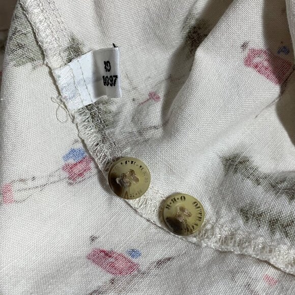 VTG Outback Red Button-Up Collar Shirt Winter Deer Print 100% Cotton Womens SZ 1 - Picture 6 of 7